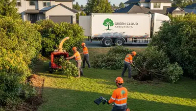 Professional shrub removal service in Saint Petersburg FL clearing overgrown bushes and hedges