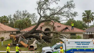 Emergency tree removal after storm damage in Apollo Beach, FL by professional Saint Petersburg crew