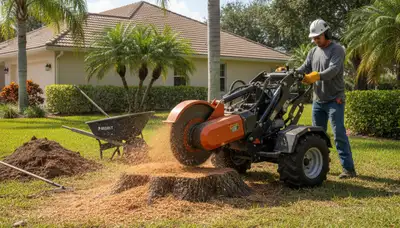 Stump grinding service removing tree stumps in Indian Rocks Beach FL by Saint Petersburg tree experts