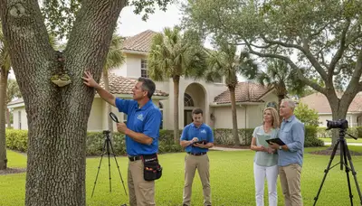 Certified arborist assessing tree health for Belleair Beach homeowners near Saint Petersburg, FL