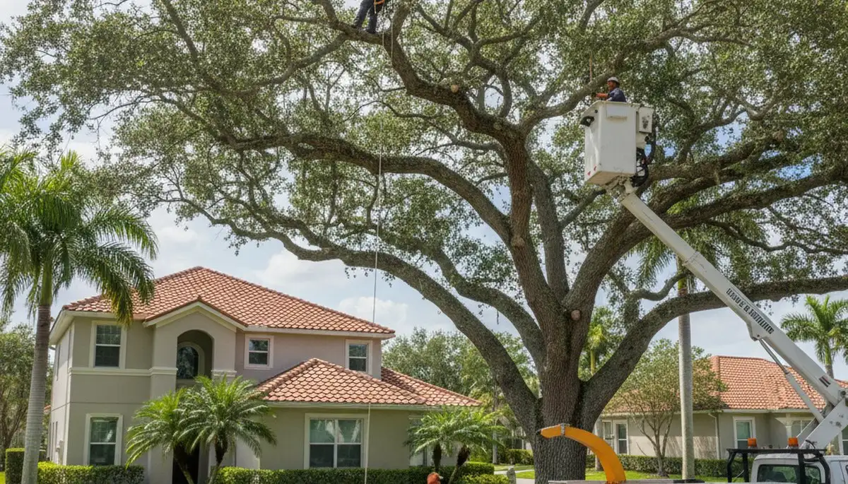 Professional tree removal service in Saint Petersburg FL by certified arborists on residential property