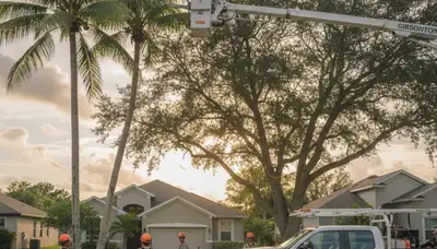 Professional tree removal service in Saint Petersburg FL safely clearing large oak trees