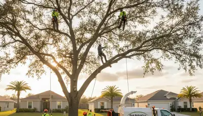 Professional tree removal service in Saint Petersburg FL safely clearing residential property trees